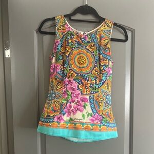 Dolce & Gabbana Floral Print Sleeveless Top Multi-Color